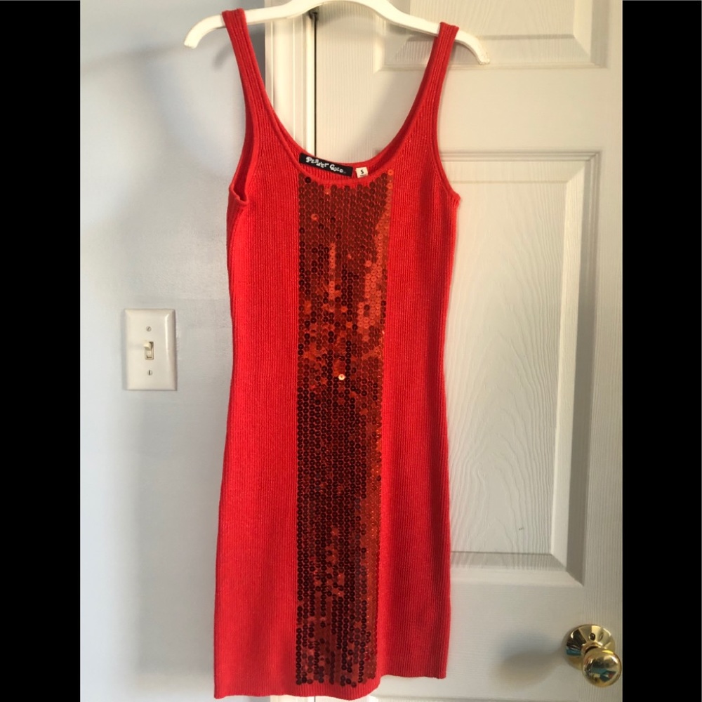 Red Sequin Bodycon Dress